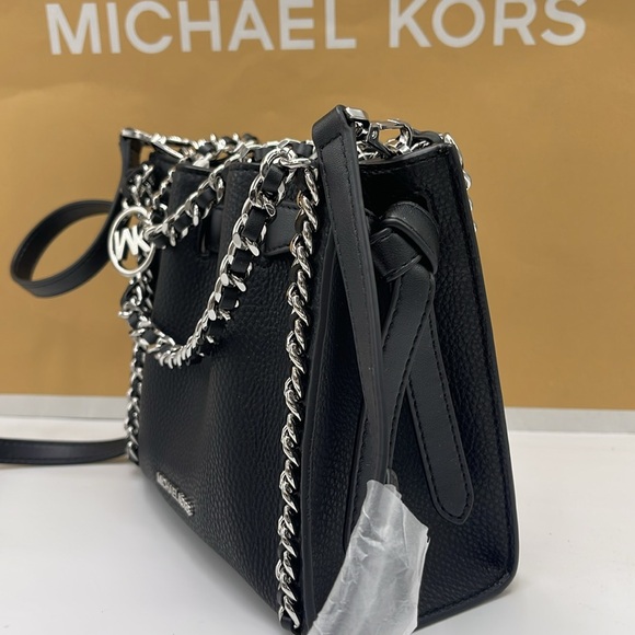 Michael Kors Women's Mina Sm Belted Chain Crossbody Bag - Black - Shoulder Bags - Picture 3 of 16